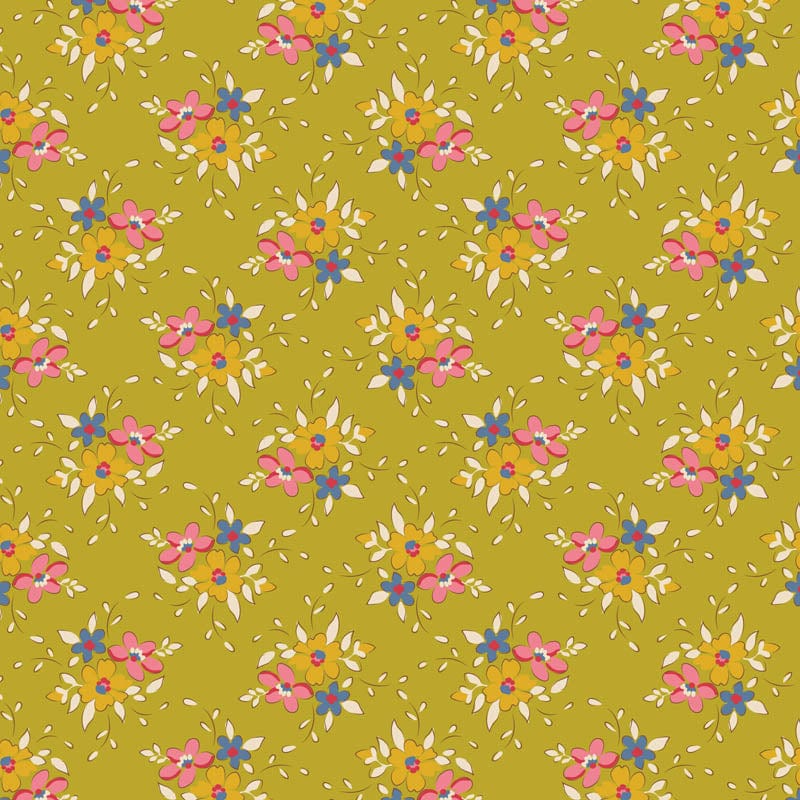 Creating Memories - Spring - Frida in Lime - Tilda Fabrics - TIL130119 - Half Yard