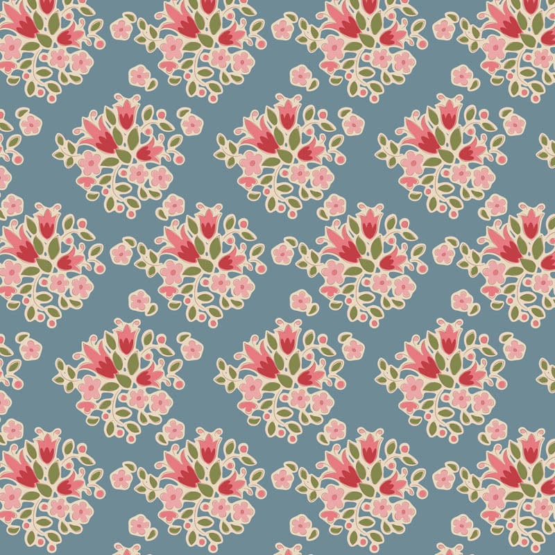 Creating Memories - Summer - Lulu in Blue - Tilda Fabrics - TIL130130 - Half Yard