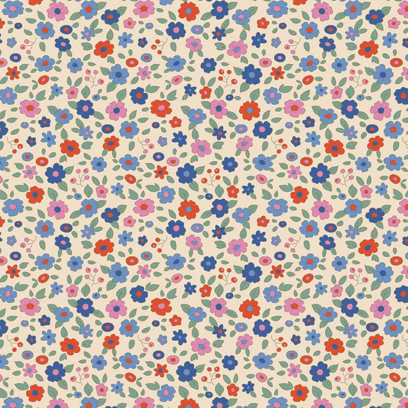 Creating Memories - Summer - Evie in Blue - Tilda Fabrics - TIL130133 - Half Yard