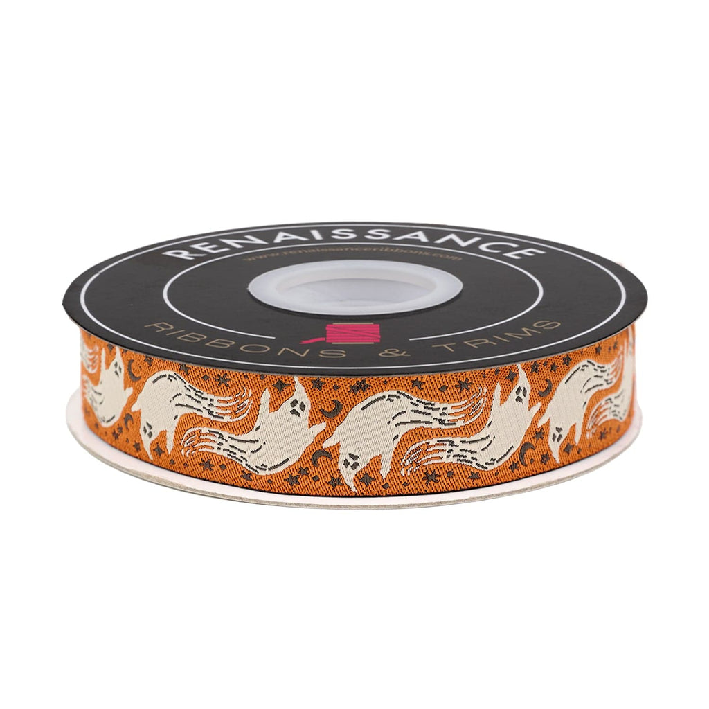 Home Sweet Haunt - Boo in Pumpkin - 7/8 width - by Stacy Iest Hsu - One Yard